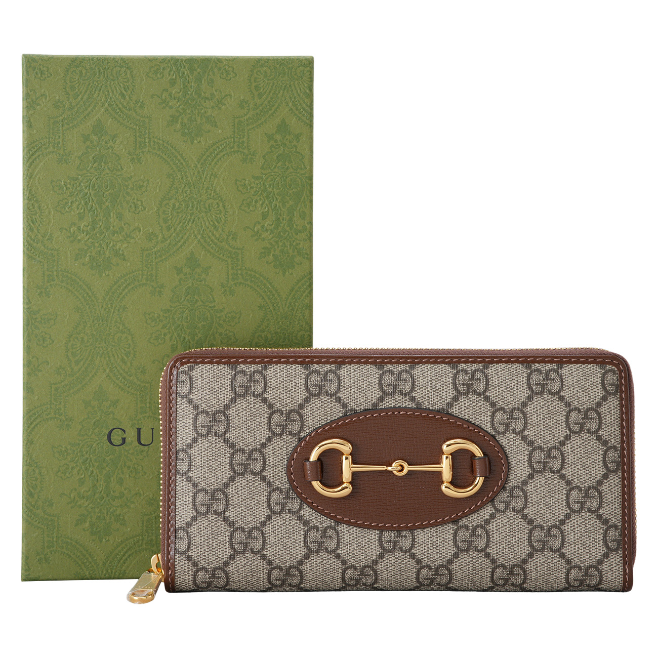 GUCCI(USED)구찌 621889 홀스빗 1955 지퍼 장지갑 브라운