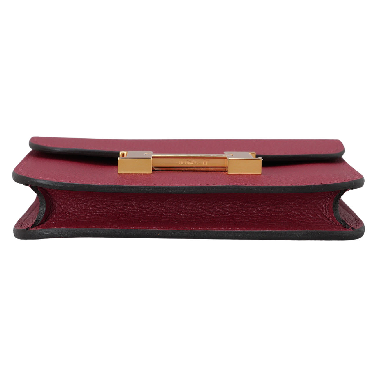 HERMES(USED)에르메스 콘스탄스 슬림 반지갑 루즈그라나 금장