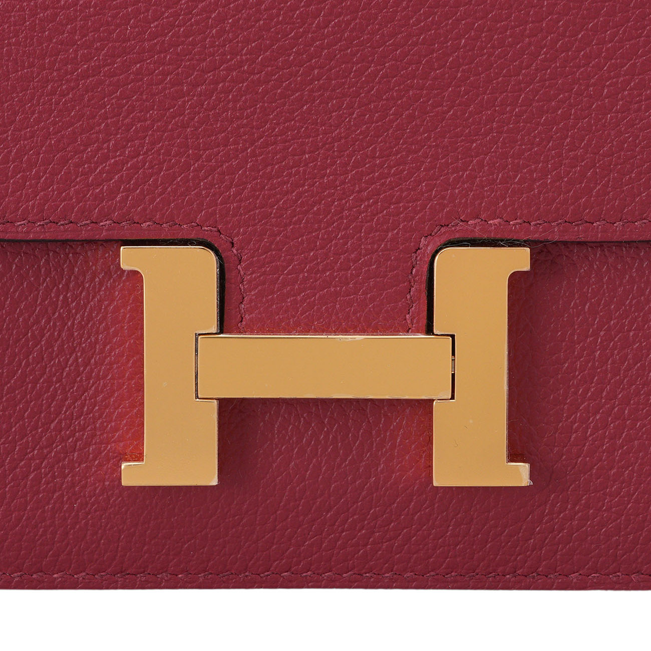 HERMES(USED)에르메스 콘스탄스 슬림 반지갑 루즈그라나 금장