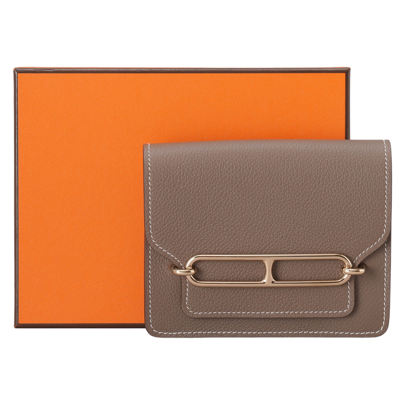 HERMES(USED)에르메스 룰리스 슬림 컴팩트 반지갑 에토프 금장