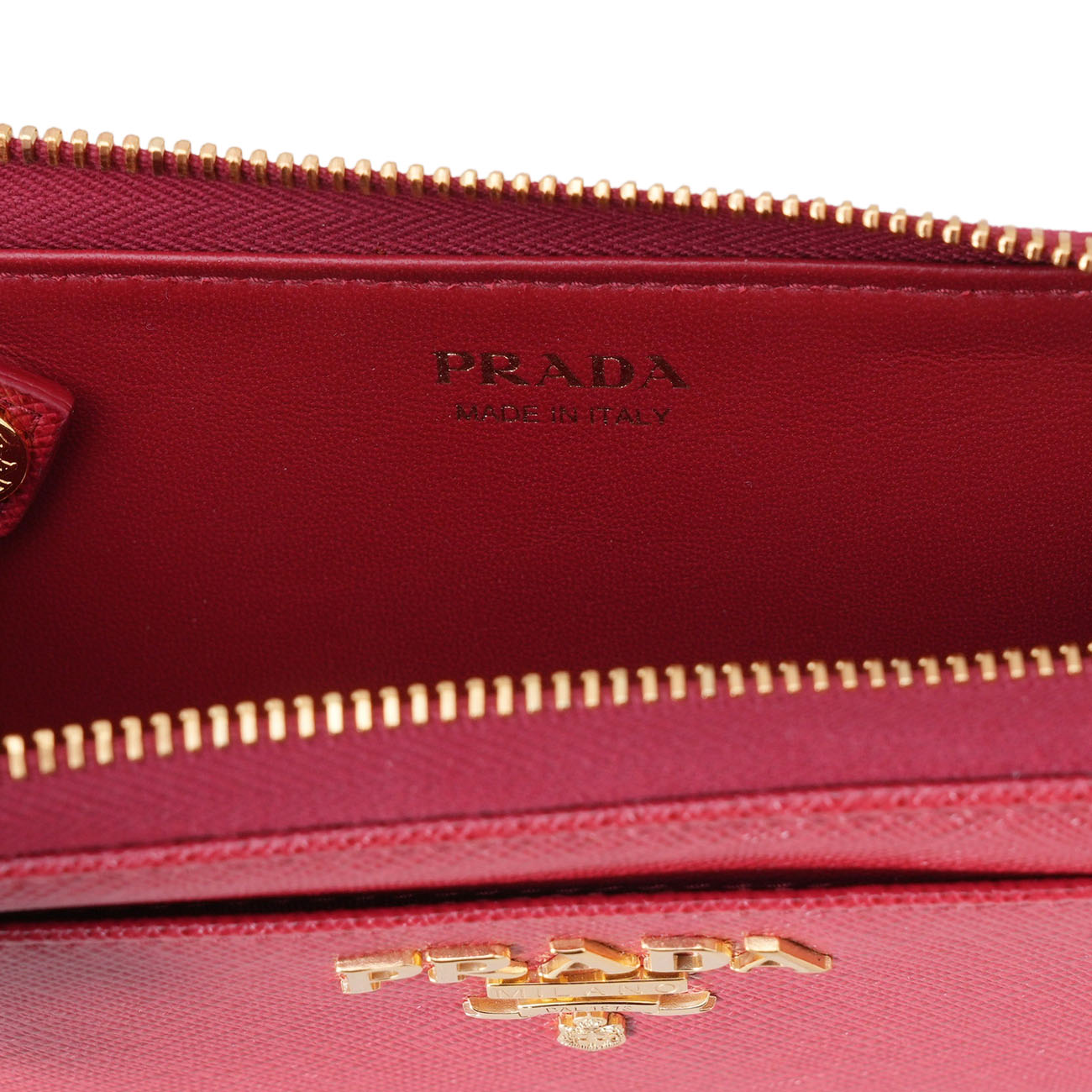 PRADA(USED)프라다 사피아노 지퍼 키링 지갑