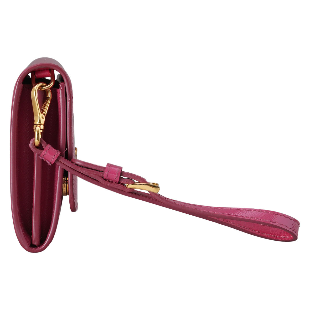 PRADA(USED)프라다 1DF003 사피아노 베르니 스트랩 장지갑