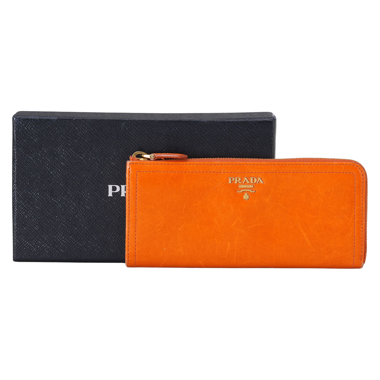 PRADA(USED)프라다 1M1183 레더 장지갑