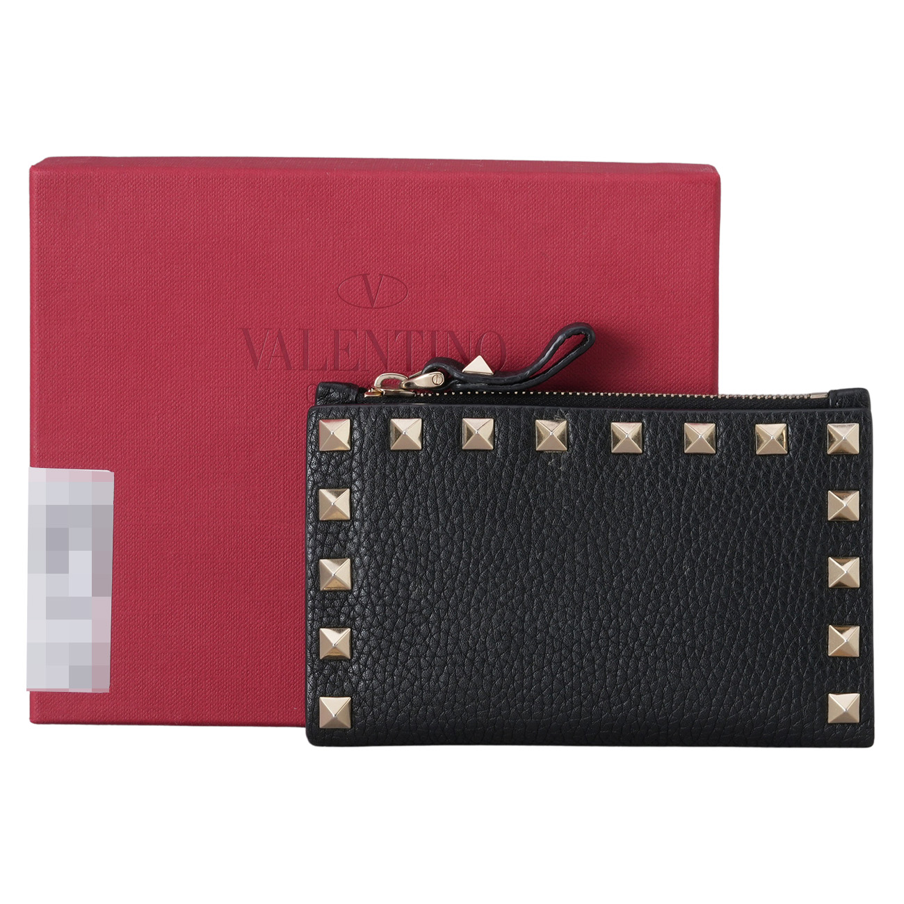 VALENTINO(USED)발렌티노 락스터드 지퍼 카드지갑