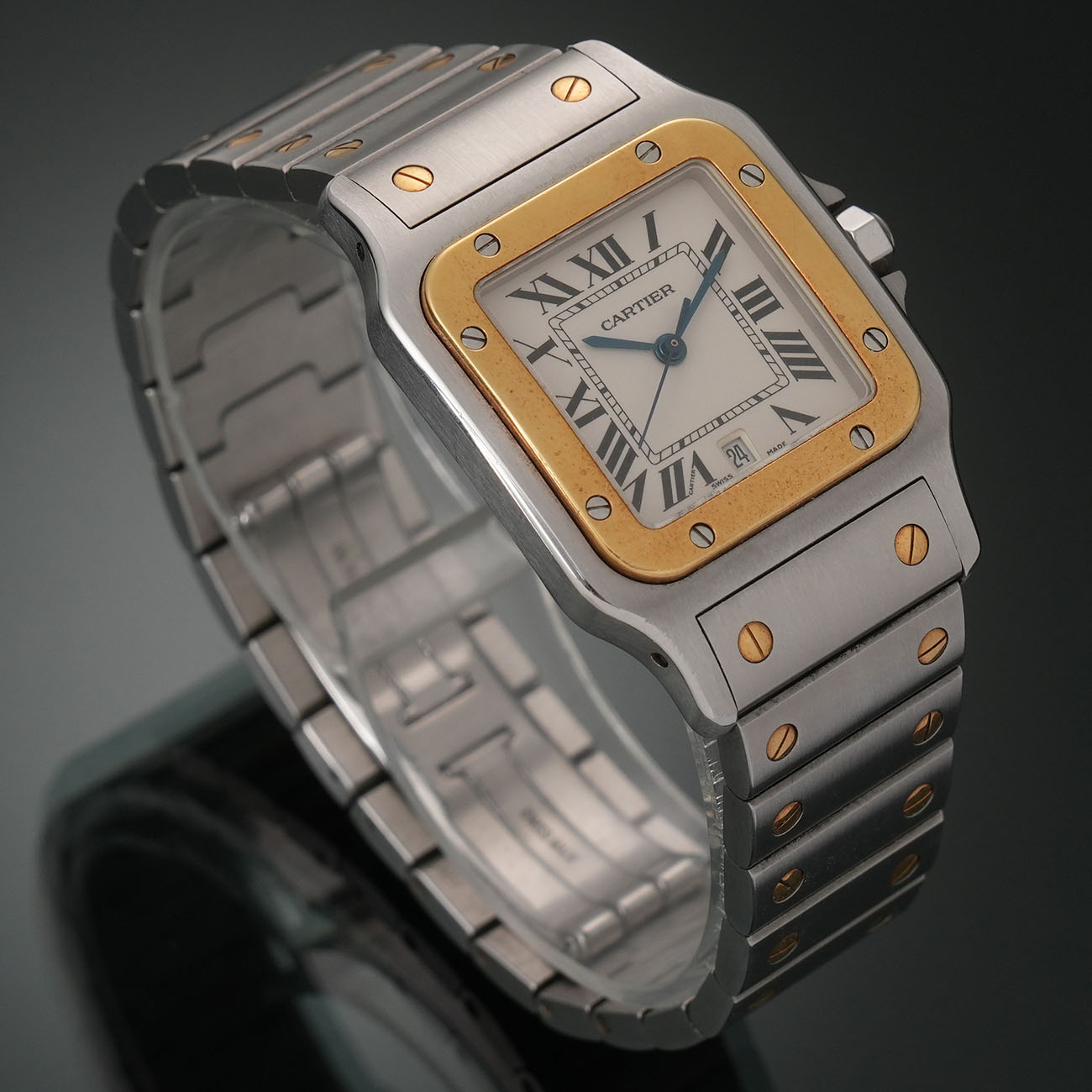 CARTIER(USED)까르띠에 산토스 드 까르띠에 갈베 시계 W20011C4