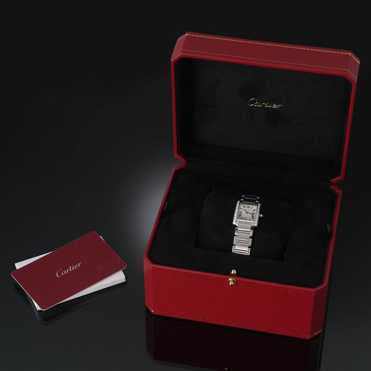 CARTIER(USED)까르띠에 탱크 프랑세즈 스몰 다이아베젤 W4TA0008