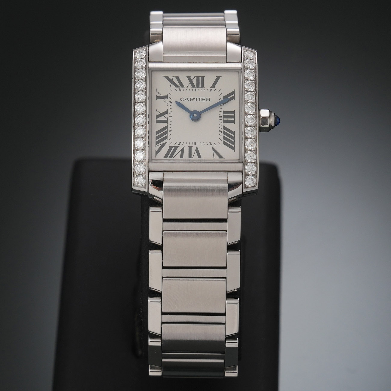 CARTIER(USED)까르띠에 탱크 프랑세즈 스몰 다이아베젤 W4TA0008
