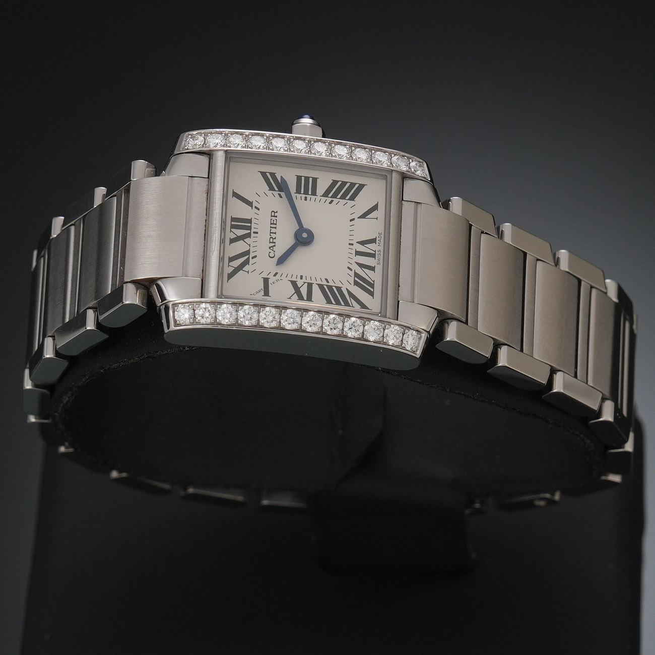 CARTIER(USED)까르띠에 탱크 프랑세즈 스몰 다이아베젤 W4TA0008