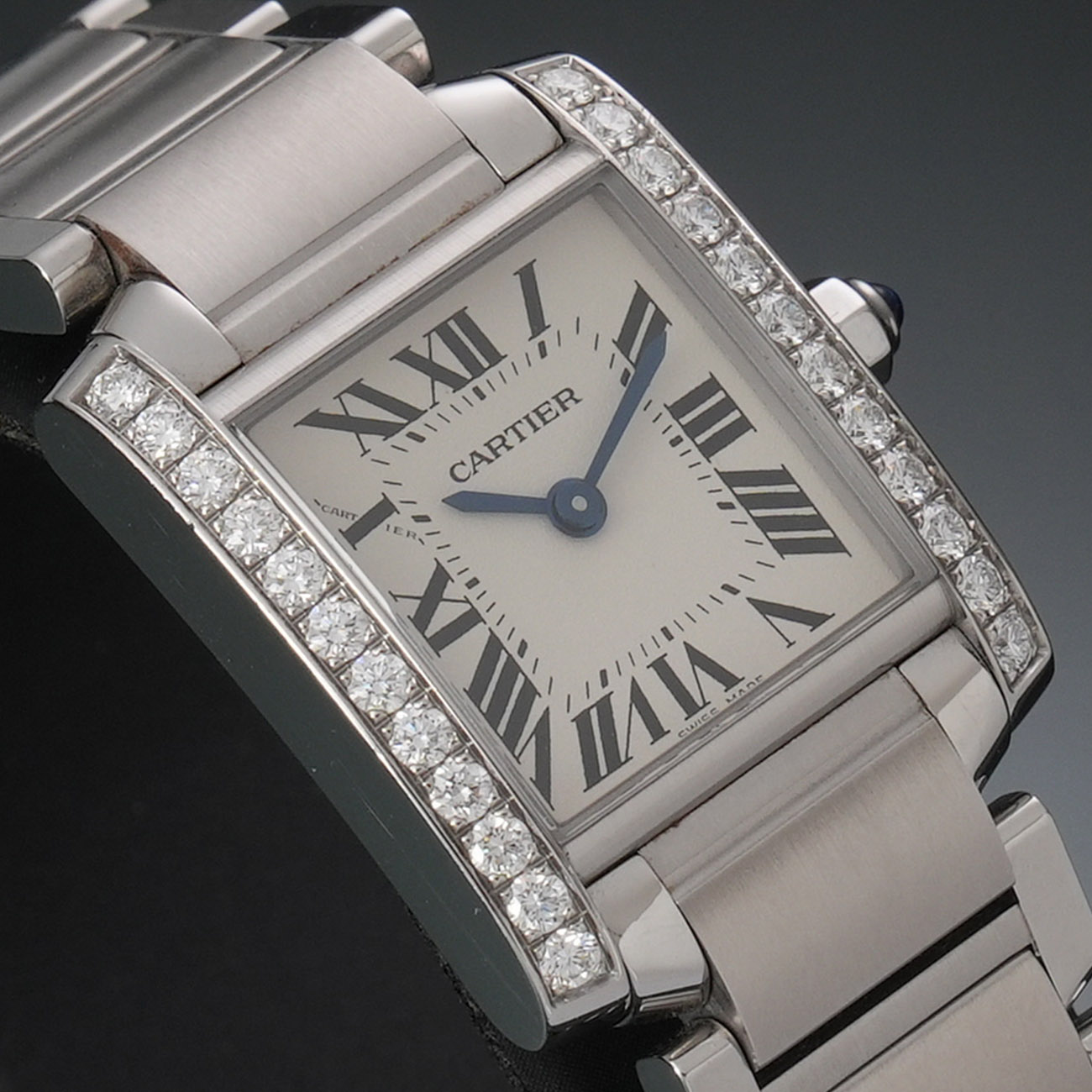 CARTIER(USED)까르띠에 탱크 프랑세즈 스몰 다이아베젤 W4TA0008