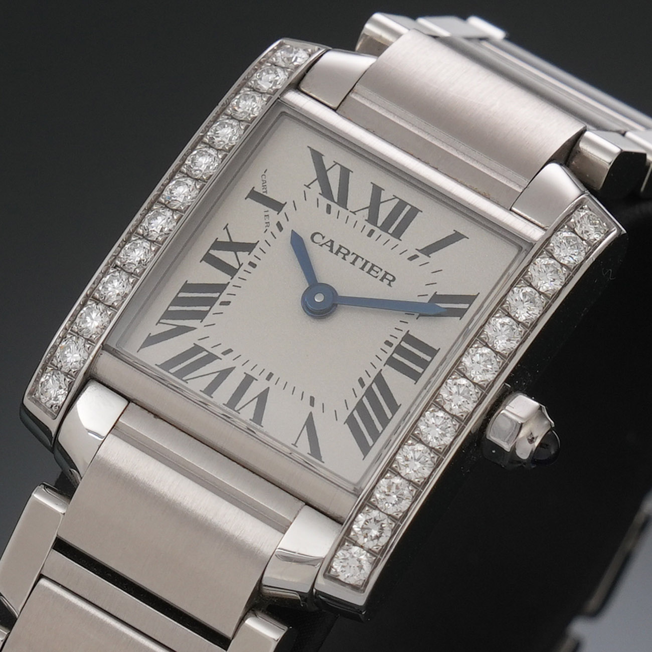 CARTIER(USED)까르띠에 탱크 프랑세즈 스몰 다이아베젤 W4TA0008