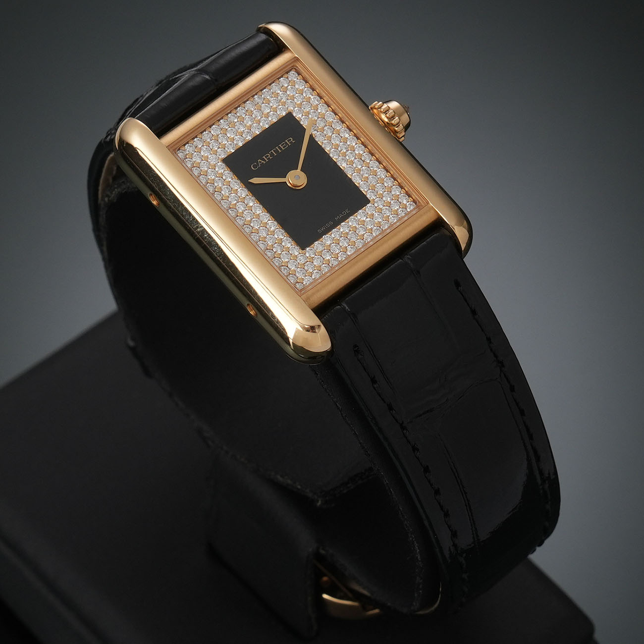 CARTIER(USED)까르띠에 WGTA0269 파베 다이아 탱크 루이 스몰 워치