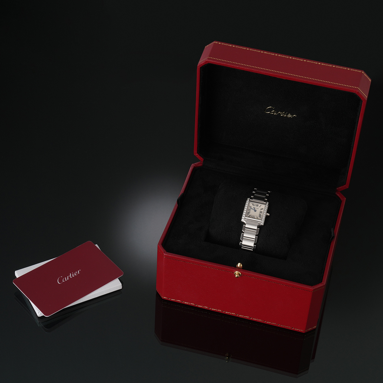 CARTIER(USED)까르띠에 탱크 프랑세즈 스몰 다이아 W4TA0008