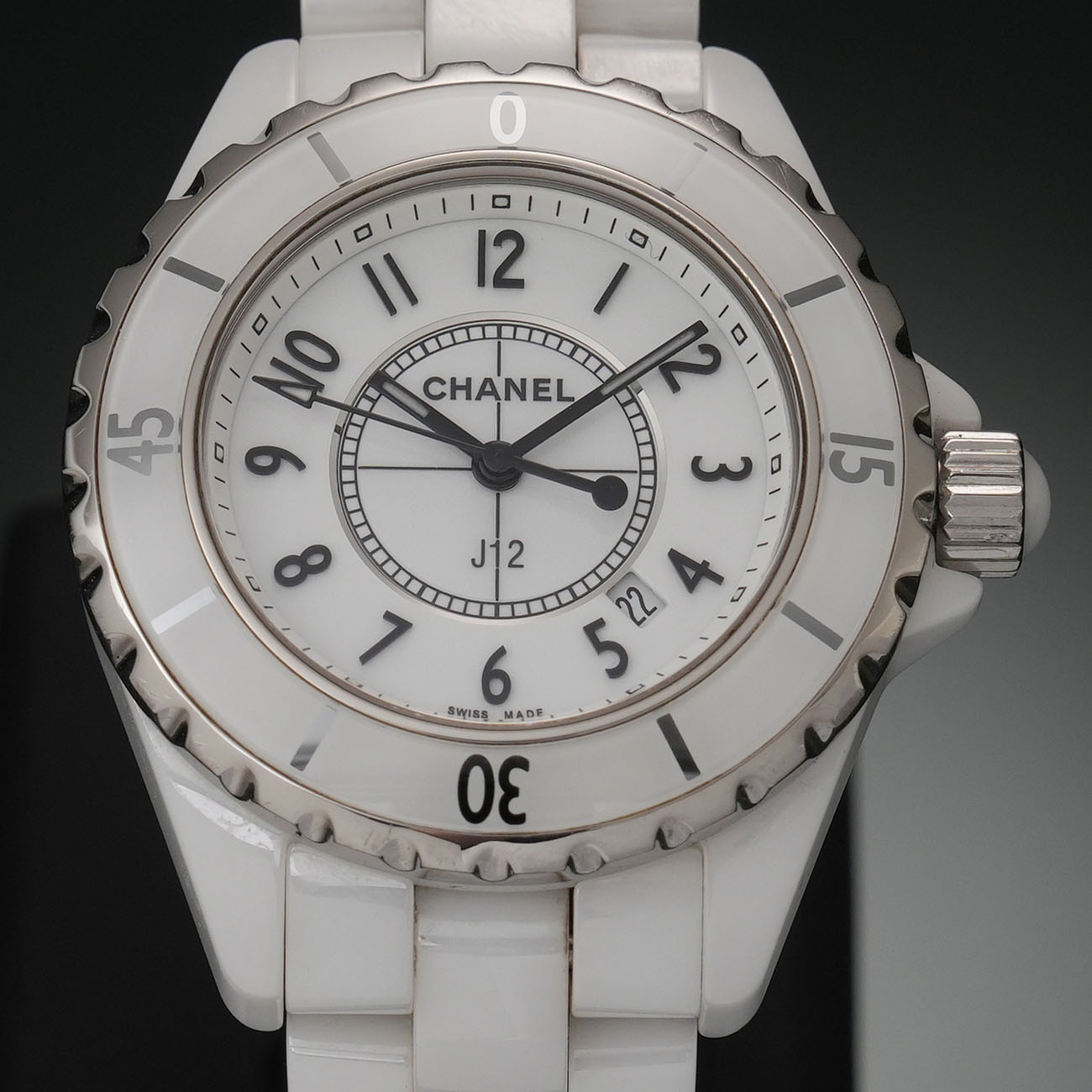CHANEL(USED)샤넬 화이트세라믹 J12 워치 쿼츠 33mm H0968