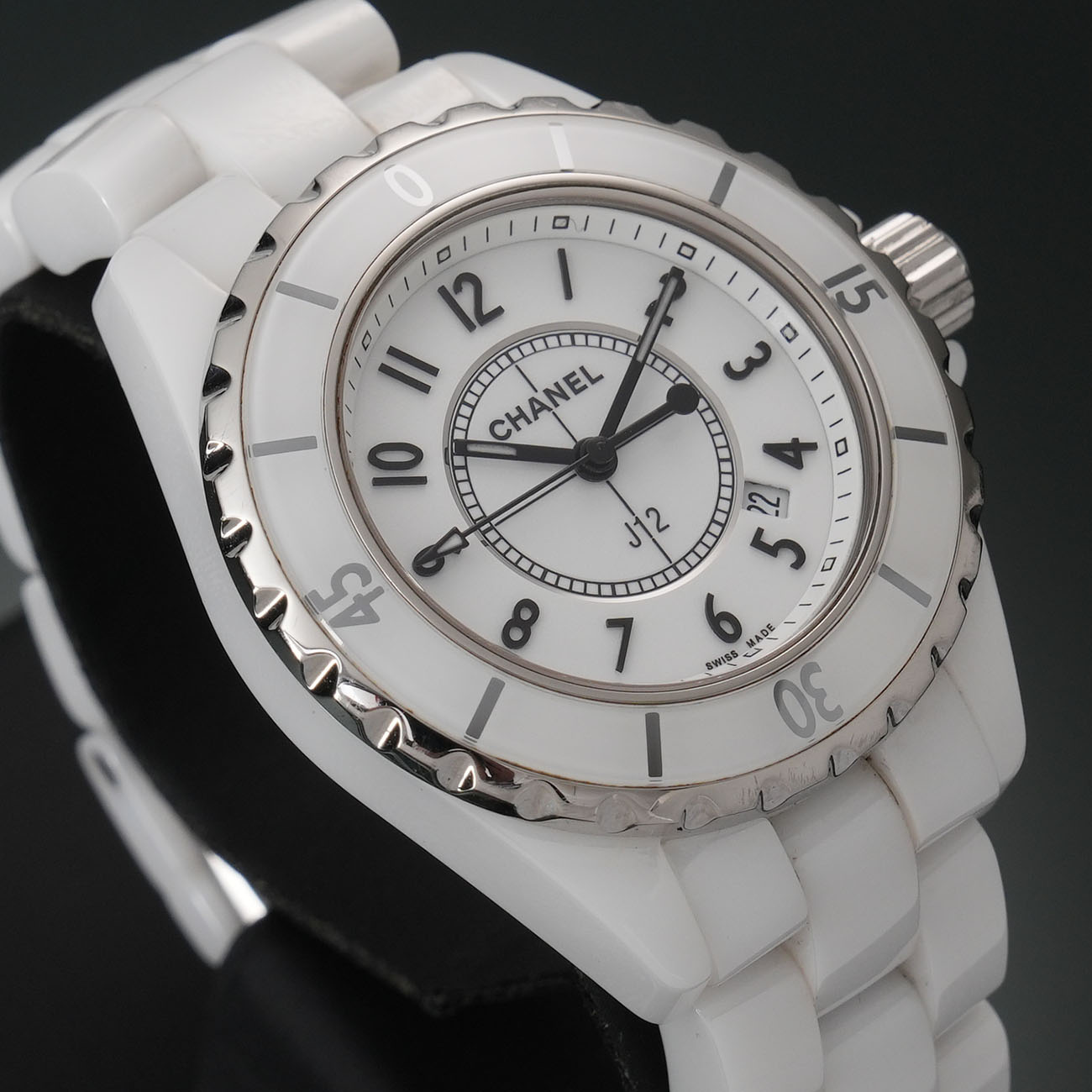 CHANEL(USED)샤넬 화이트세라믹 J12 워치 쿼츠 33mm H0968