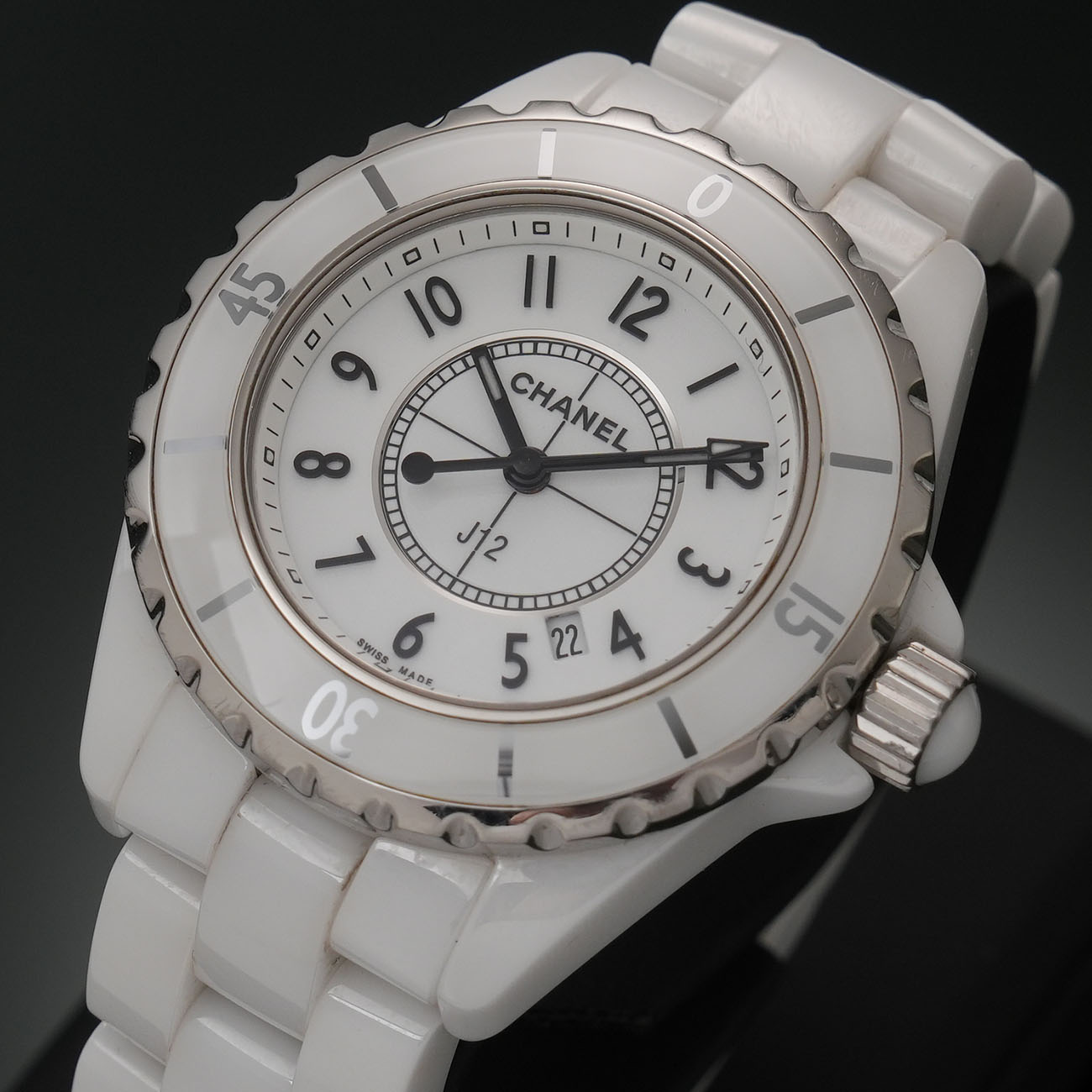 CHANEL(USED)샤넬 화이트세라믹 J12 워치 쿼츠 33mm H0968