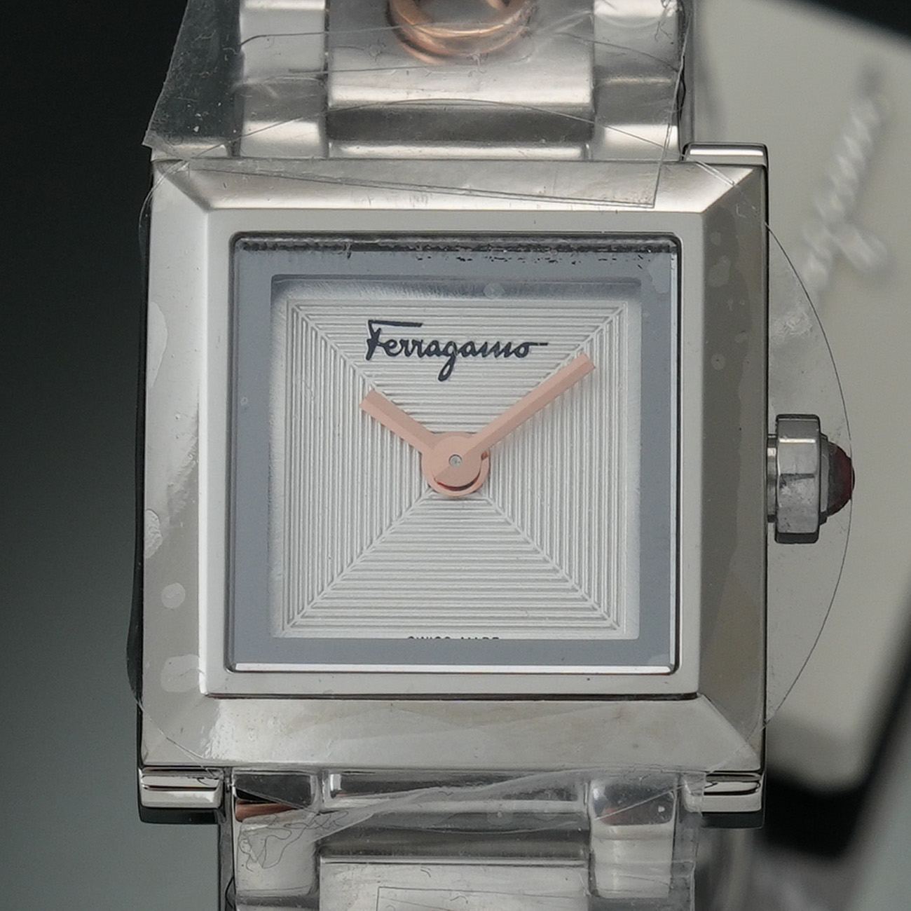 FERRAGAMO(USED)페라가모 스퀘어 스틸 워치 SFYC005