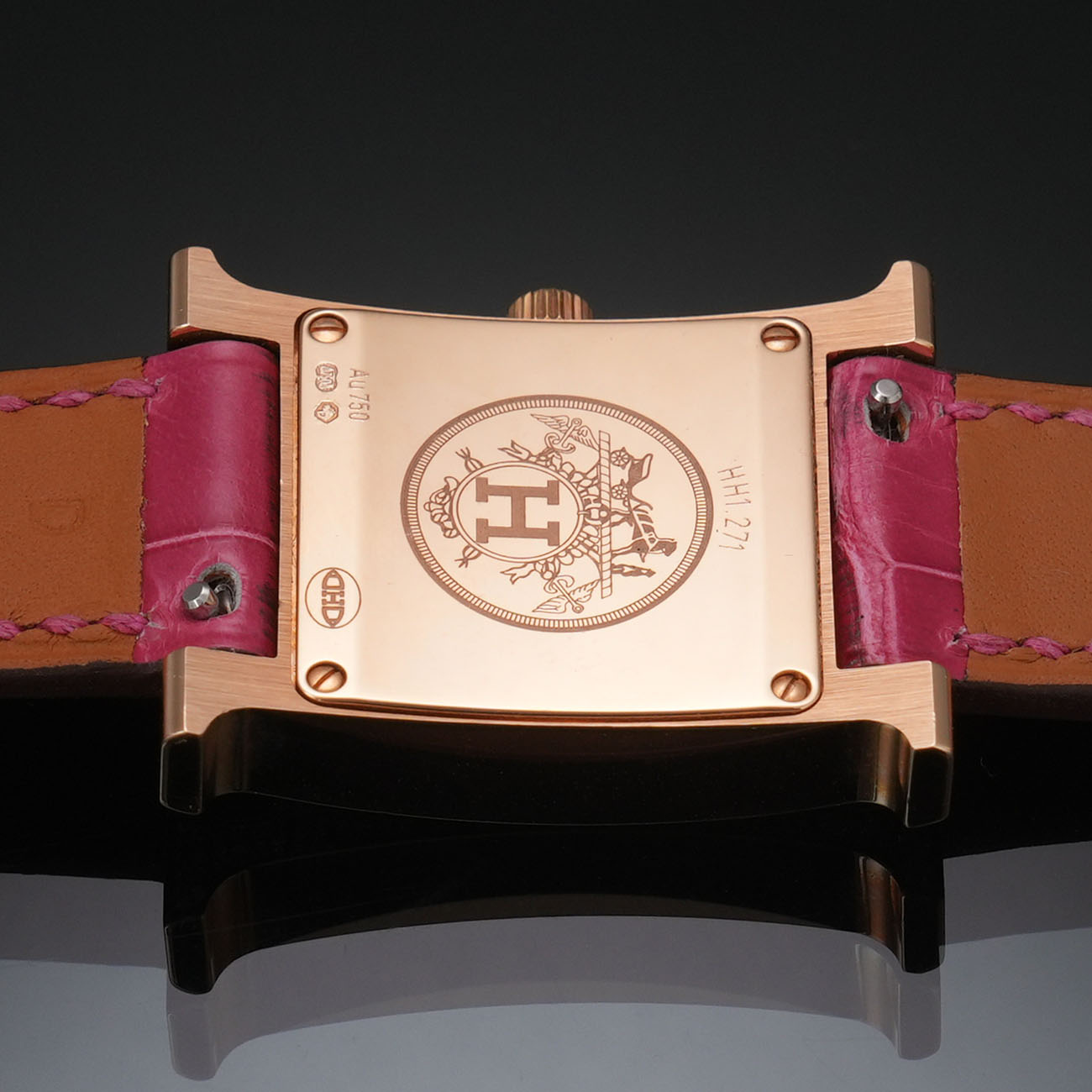 HERMES(USED)에르메스 H아워 다이아 골드 워치 HH1.271