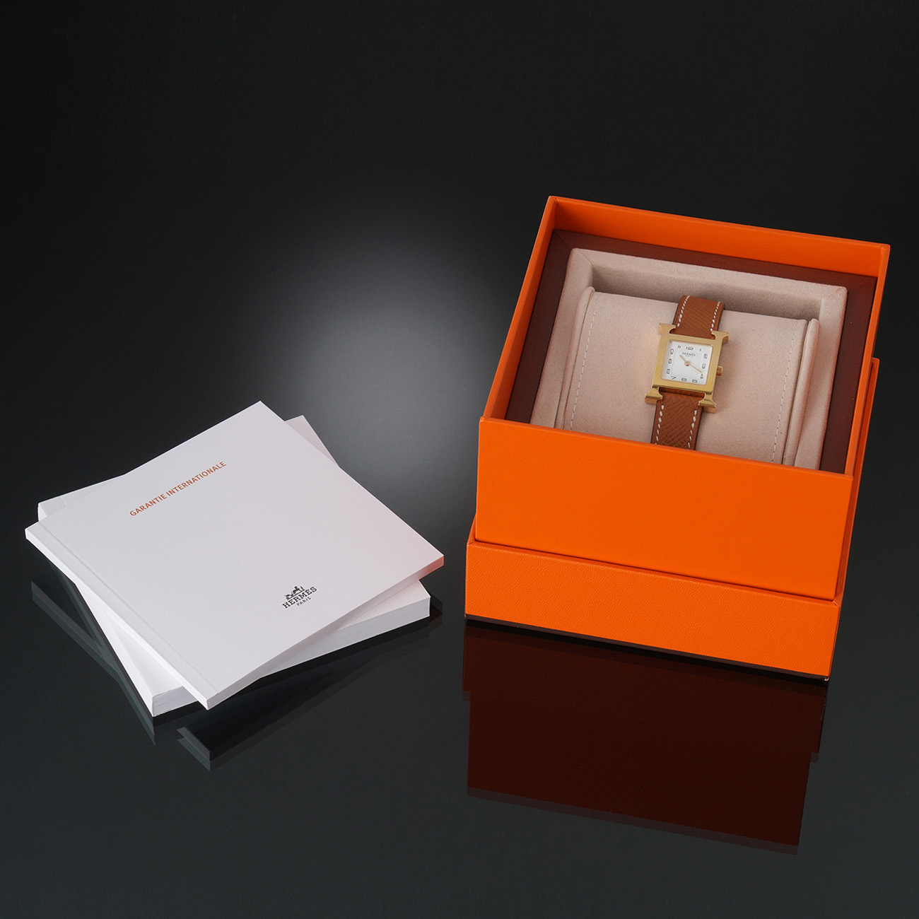 HERMES(USED)에르메스 H아워 골드 금장 HH1.201E