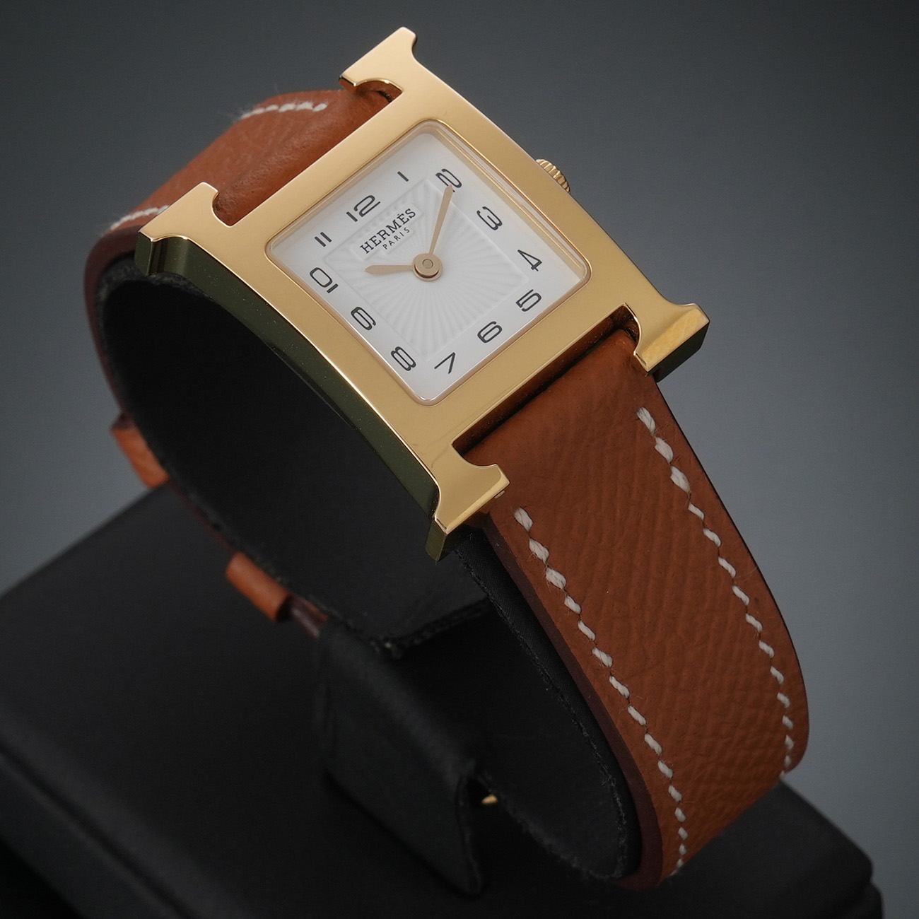 HERMES(USED)에르메스 H아워 골드 금장 HH1.201E