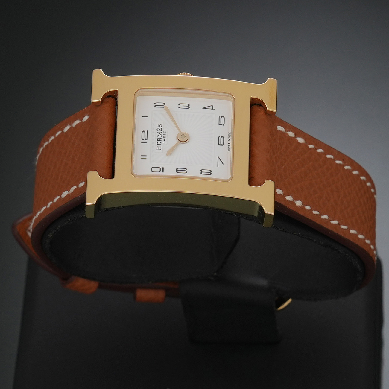 HERMES(USED)에르메스 H아워 골드 금장 HH1.201E