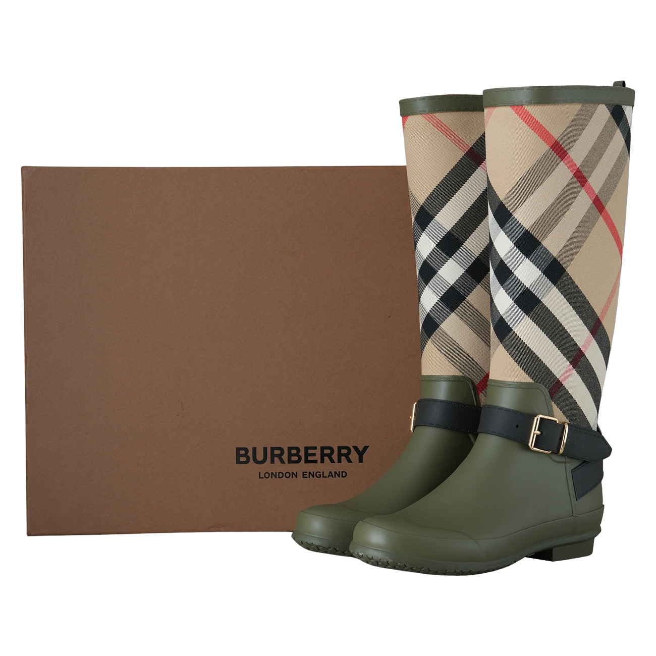 BURBERRY(USED)버버리 8045258 하우스체크 롱부츠#38