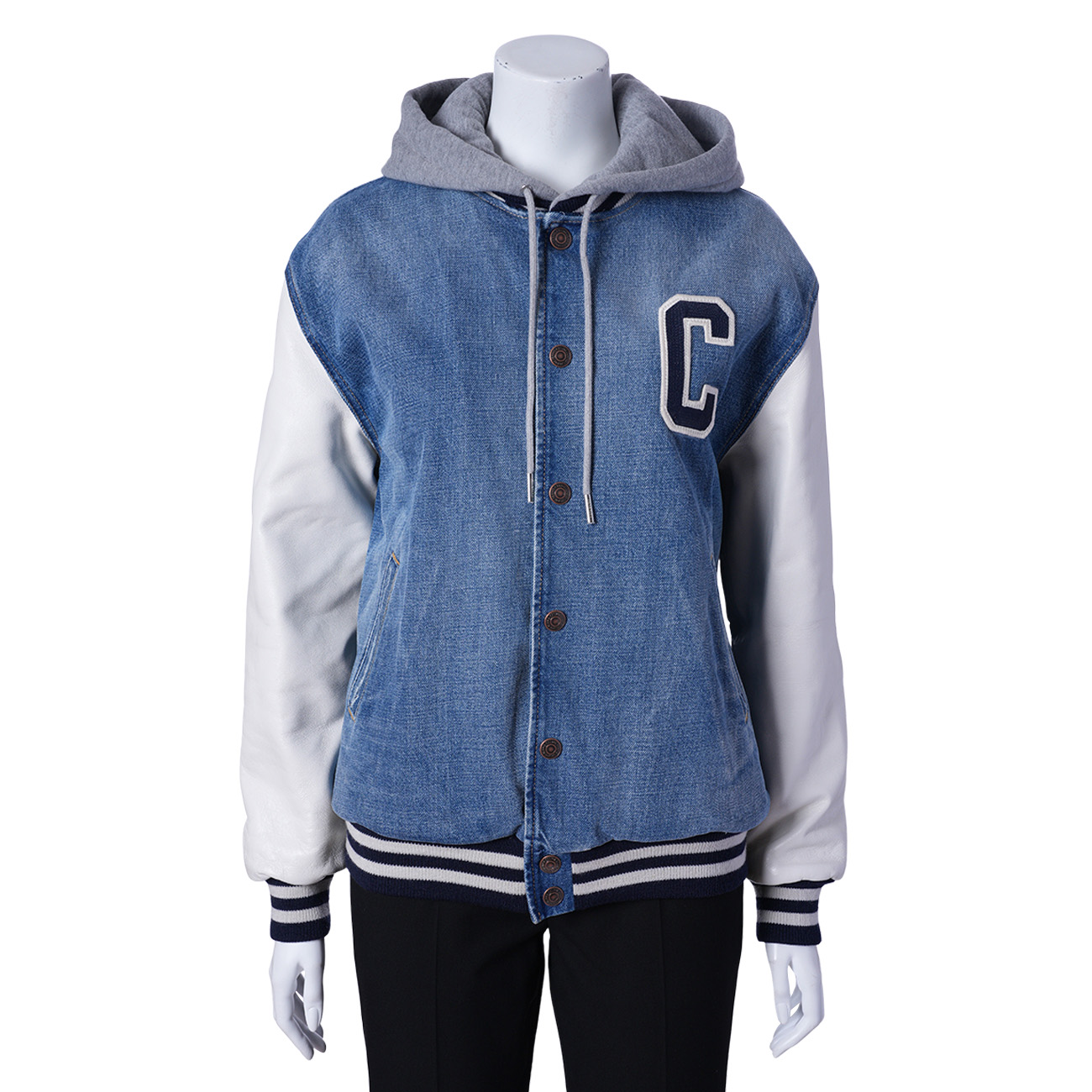 CELINE(USED)셀린느2Q563206T-08PI 피스모 워시 데님 후드 XS