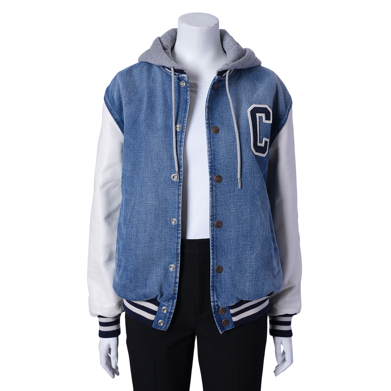 CELINE(USED)셀린느2Q563206T-08PI 피스모 워시 데님 후드 XS
