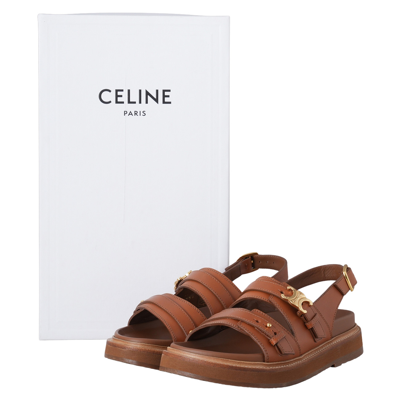 CELINE(USED)셀린느 트리오페 웨지 샌들 #36