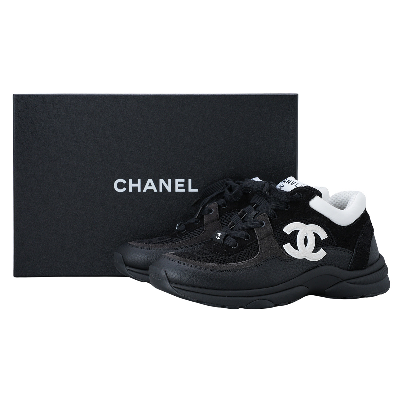 CHANEL(USED)샤넬 G38299 CC로고 스니커즈 테니스화#37.5