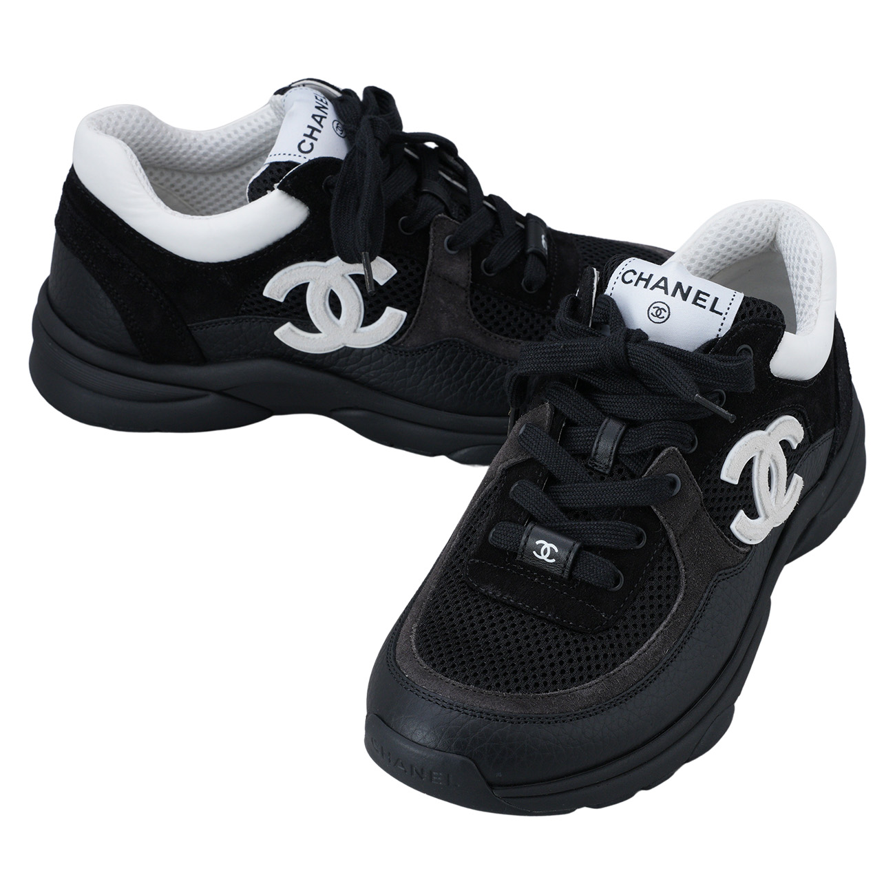 CHANEL(USED)샤넬 G38299 CC로고 스니커즈 테니스화#37.5