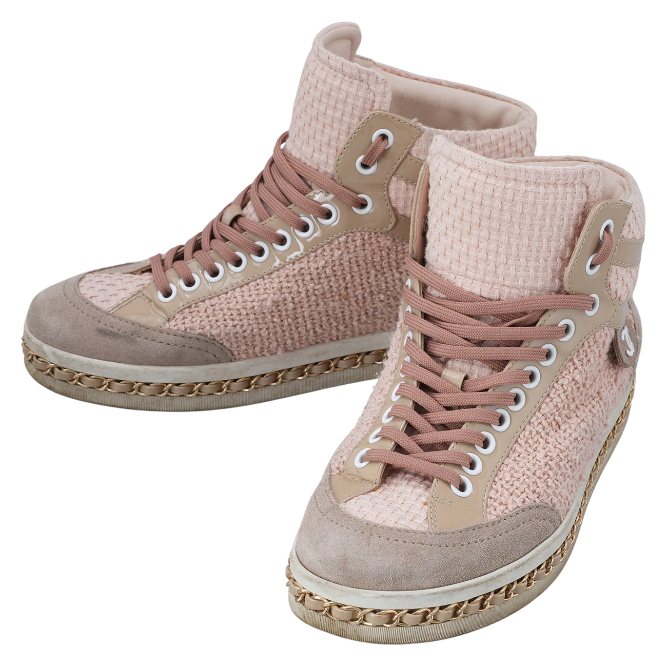 CHANEL(USED)샤넬 트위드 하이탑 스니커즈 #38