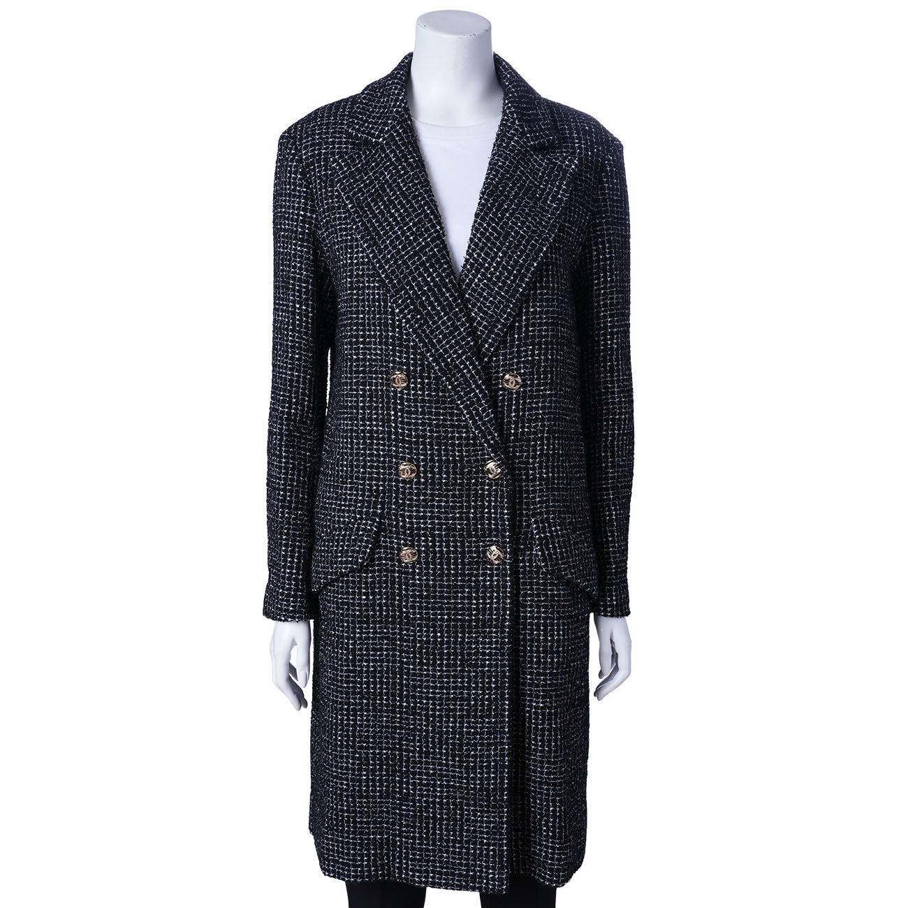 CHANEL(USED)샤넬 트위드 롱코트#38