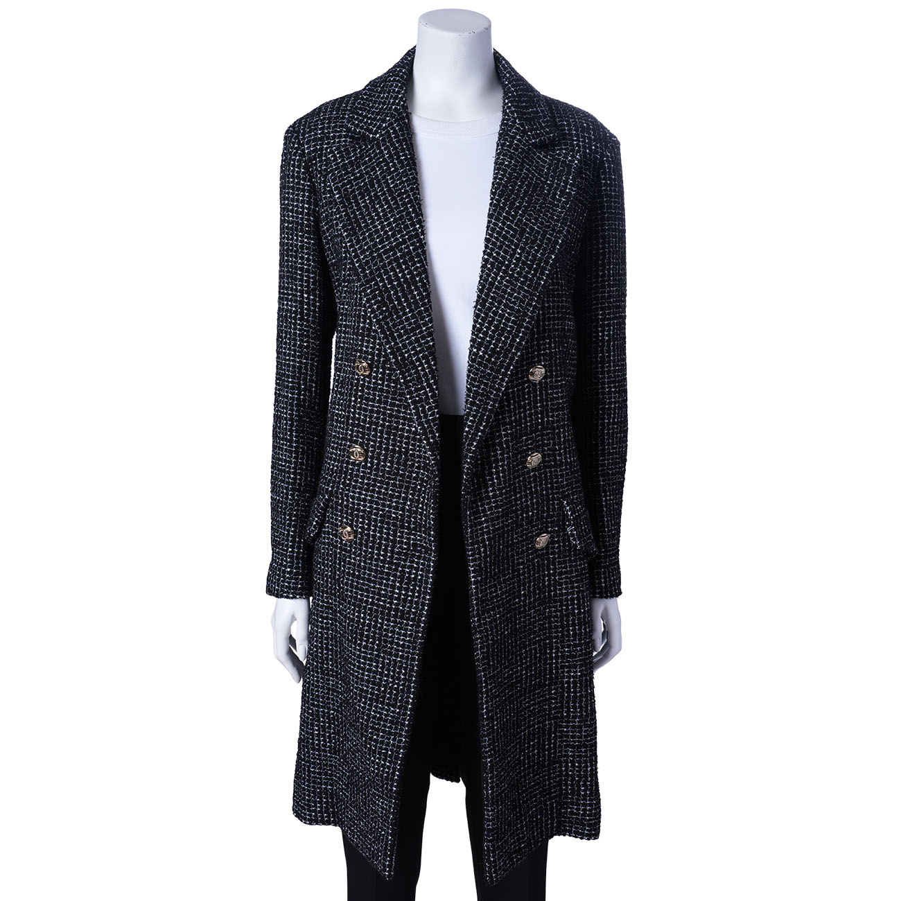 CHANEL(USED)샤넬 트위드 롱코트#38