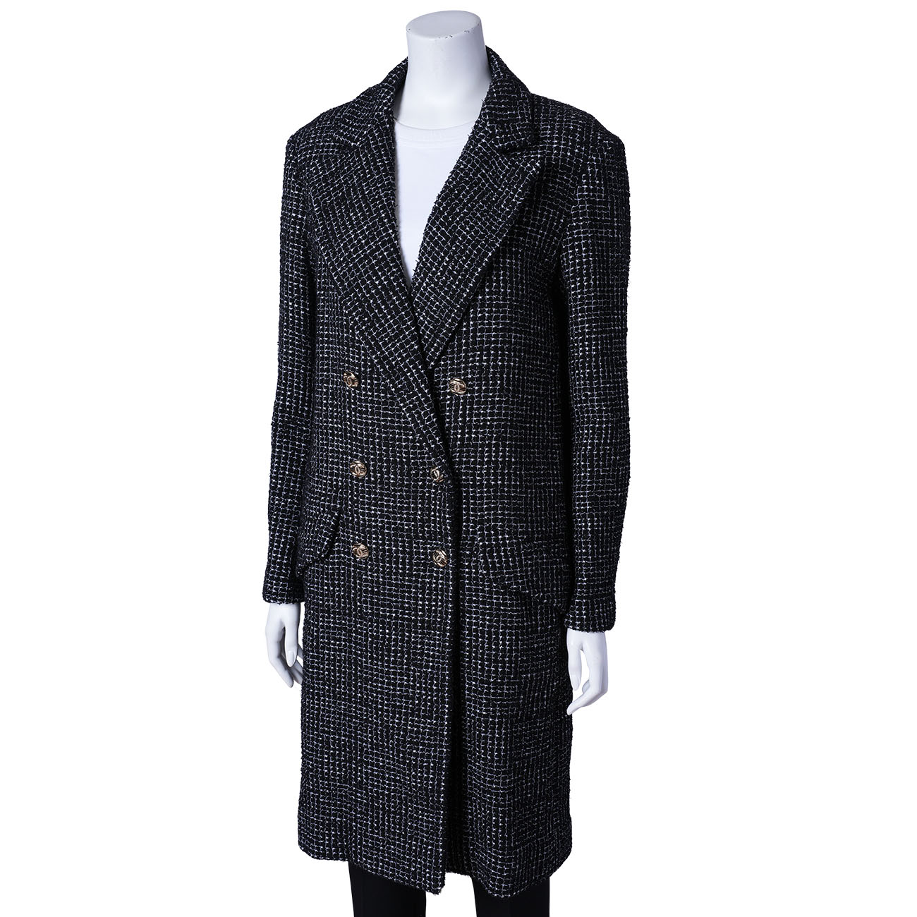 CHANEL(USED)샤넬 트위드 롱코트#38