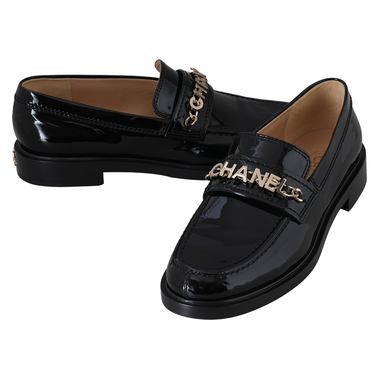 CHANEL(USED)샤넬 G37430 페이던트 레터링 모카신 #39