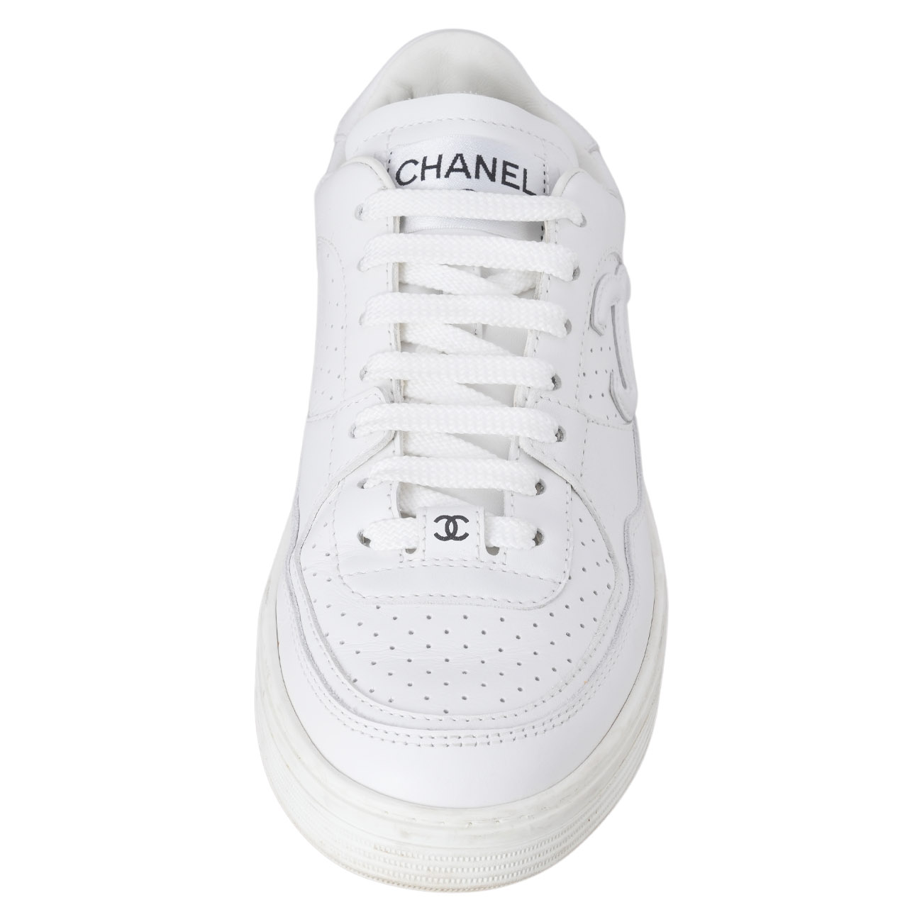 CHANEL(USED)샤넬 G45079 CC로고 에어포스 스니커즈#37