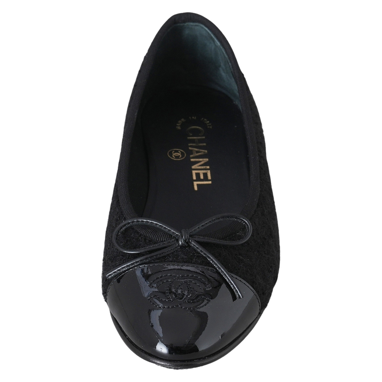 CHANEL(USED)샤넬 G02819 트위드 발레리나 슈즈#36