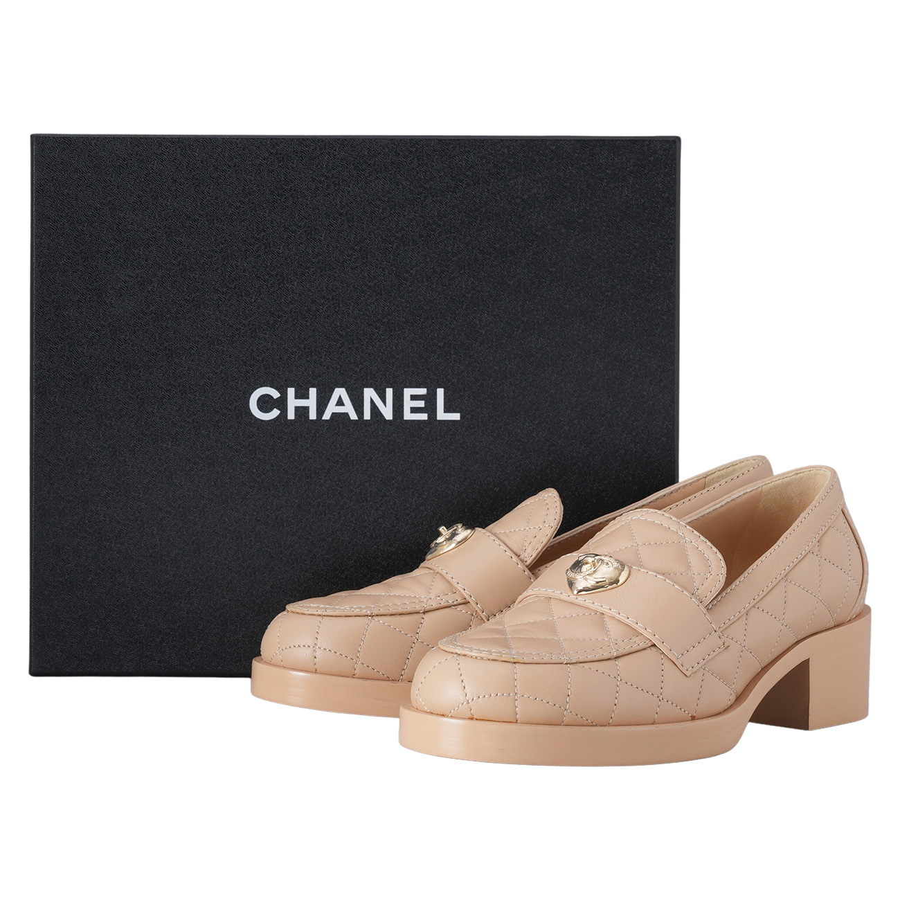 CHANEL(USED)샤넬 G39697 하트 턴락 퀼팅 로퍼 #38