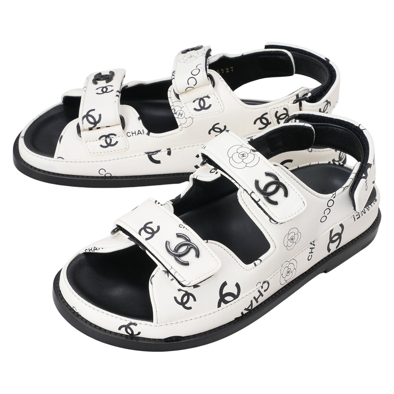 CHANEL(USED)샤넬 G35927 까나쥬 벨크로 샌들 #36.5