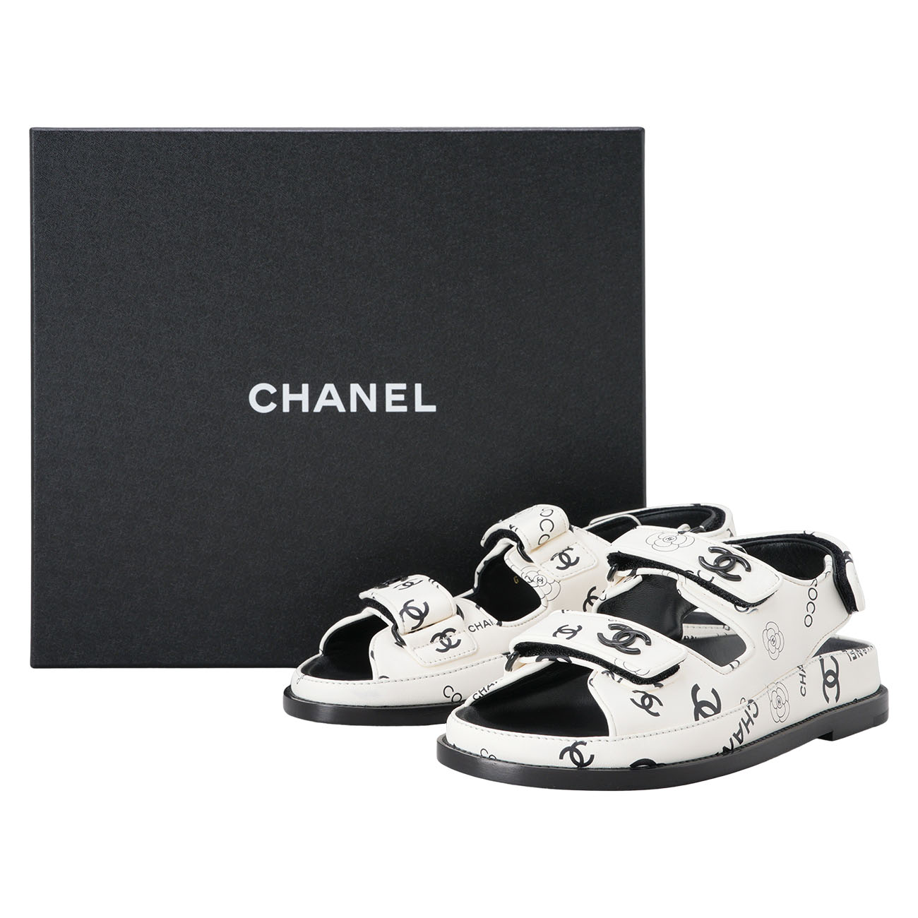 CHANEL(USED)샤넬 G35927 까나쥬 벨크로 샌들 #36.5