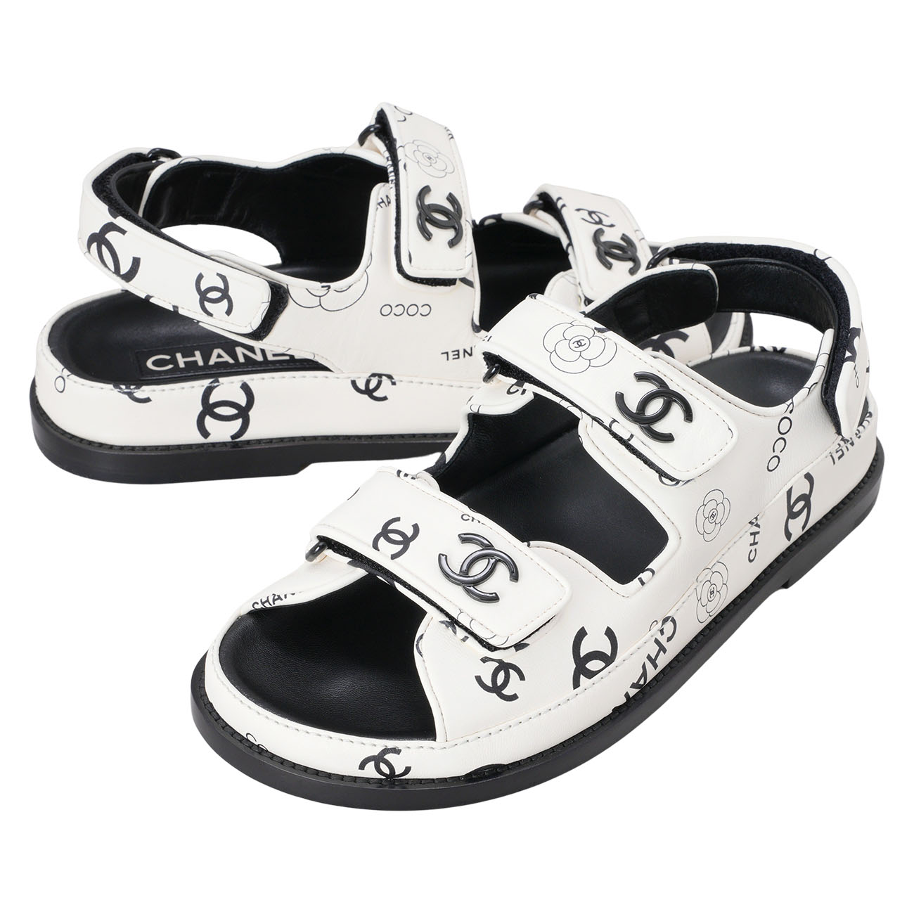 CHANEL(USED)샤넬 G35927 까나쥬 벨크로 샌들 #36.5