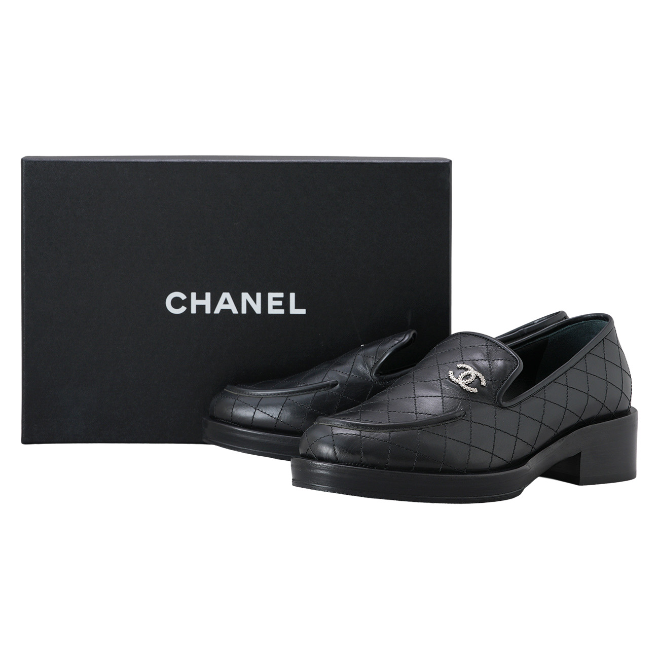 CHANEL(USED)샤넬 G38096 CC 퀼팅 로퍼 #38.5