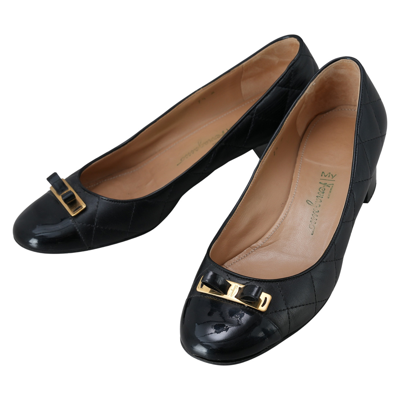 FERRAGAMO(USED)페라가모 퀼티드 펌프스