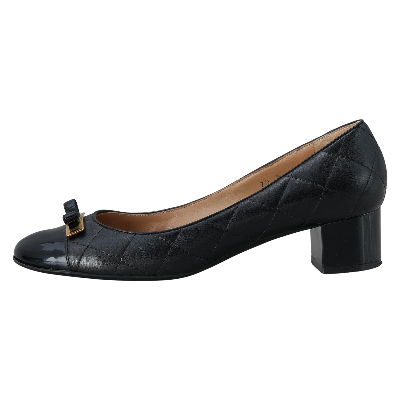 FERRAGAMO(USED)페라가모 퀼티드 펌프스