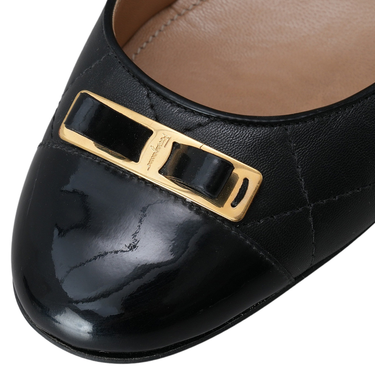 FERRAGAMO(USED)페라가모 퀼티드 펌프스
