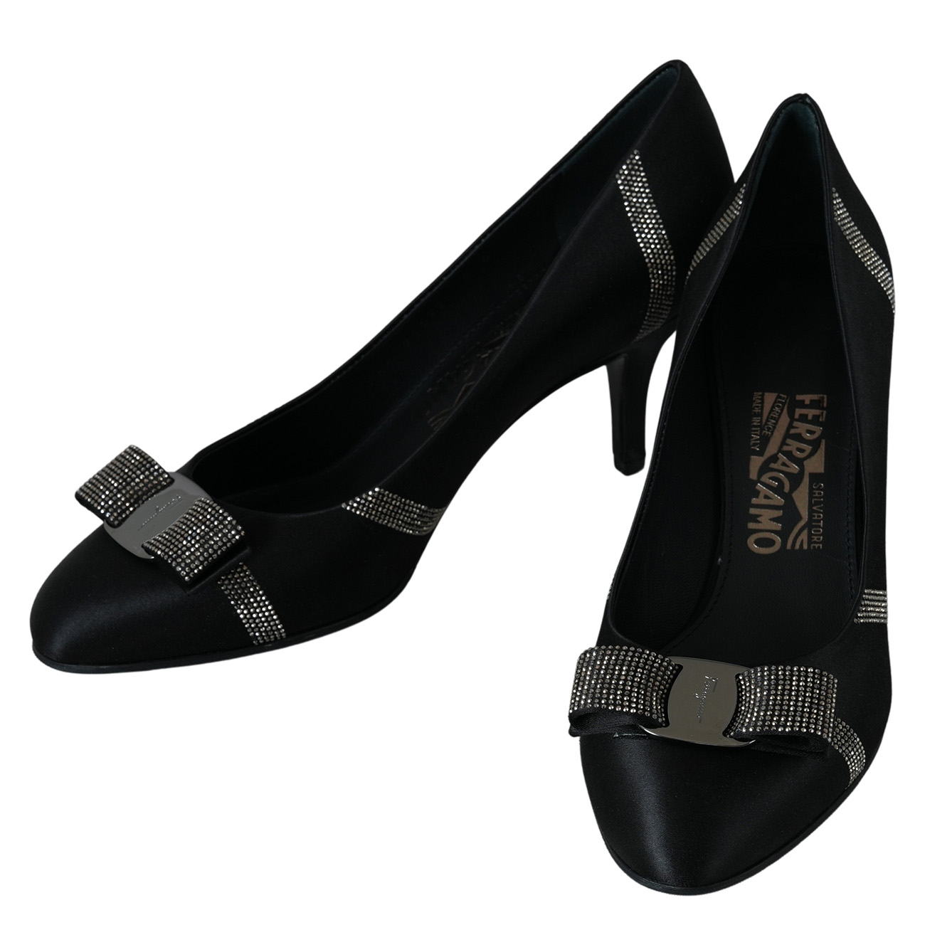 FERRAGAMO(USED)페레가모 01Q513 바라 보우 펌프스 힐 #8
