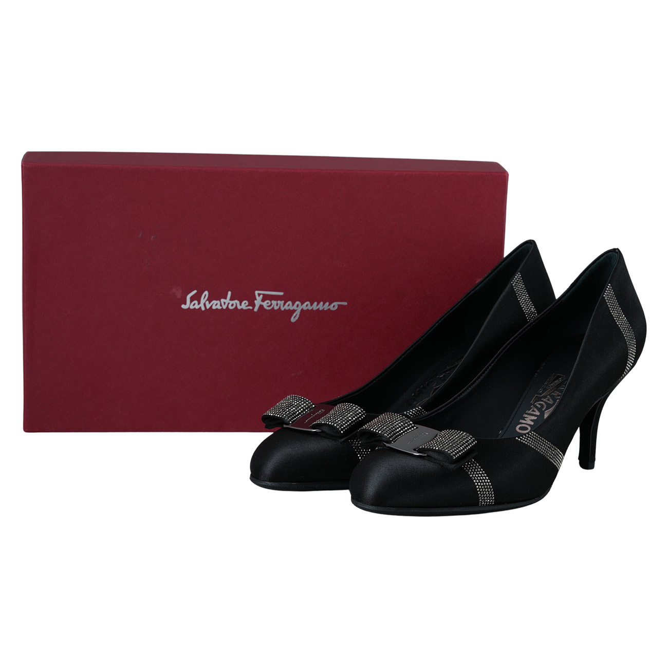 FERRAGAMO(USED)페레가모 01Q513 바라 보우 펌프스 힐 #8