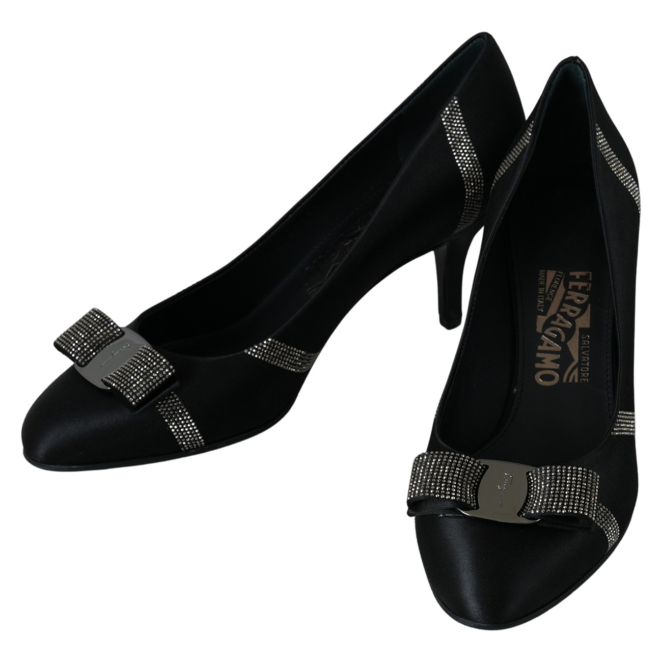 FERRAGAMO(USED)페레가모 01Q513 바라 보우 펌프스 힐 #8