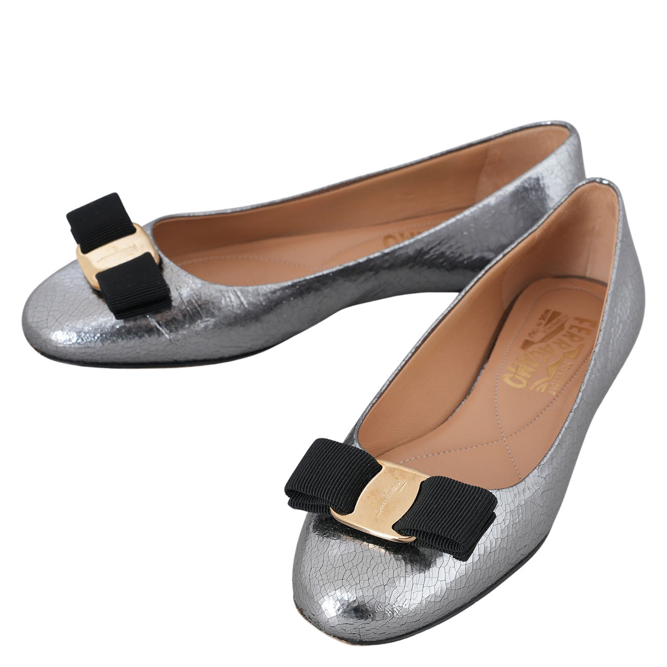 FERRAGAMO(USED)페레가모 바라리본 플랫슈즈 #4.5