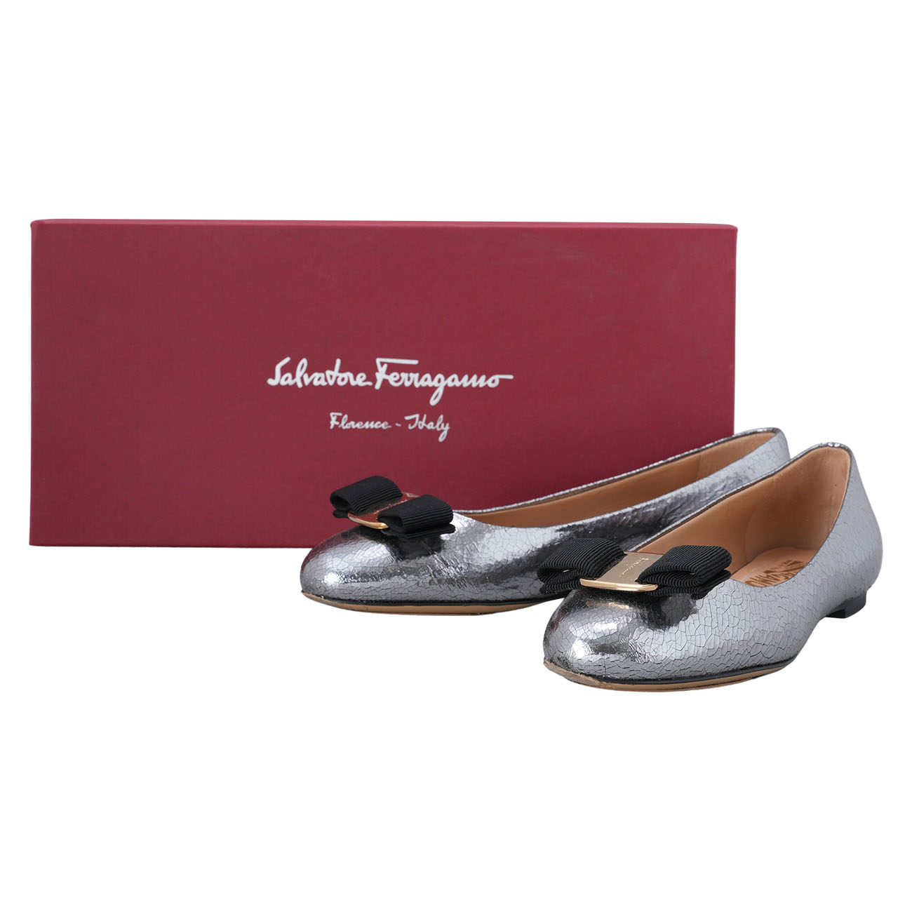 FERRAGAMO(USED)페레가모 바라리본 플랫슈즈 #4.5